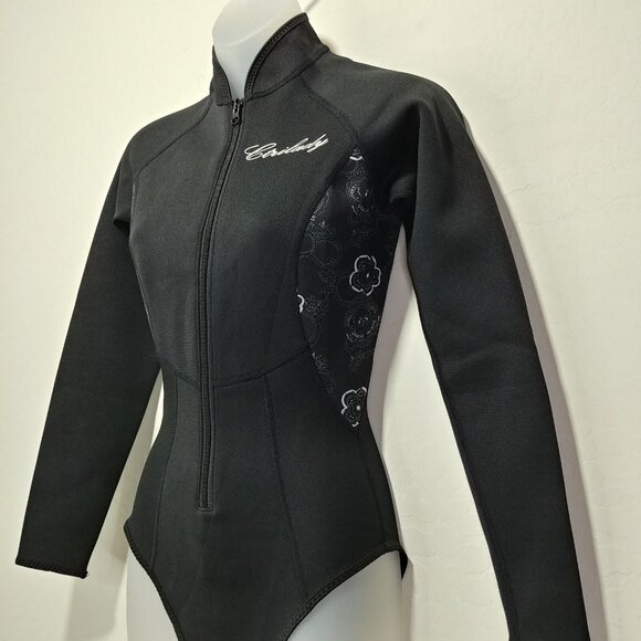 Women's Black Long Sleeve Swimsuit - Picture 6 of 10